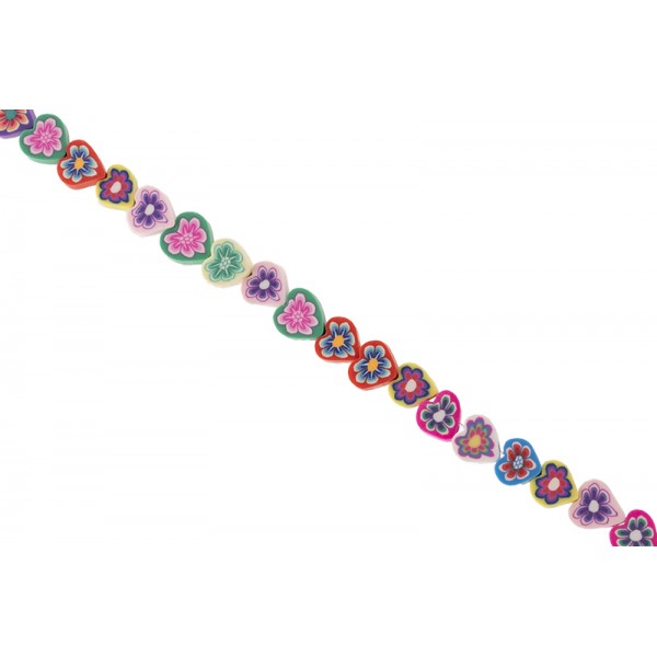 Φίμο καρδιές τύπου millefiori