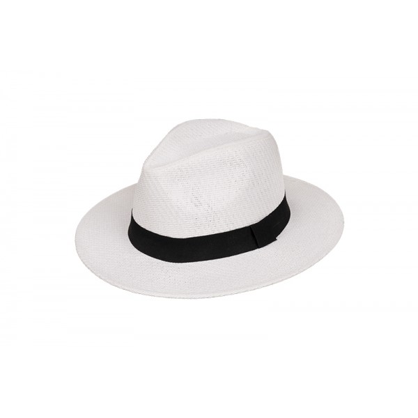 Ψάθινο καπέλο fedora με ενισχυμένη λεξη