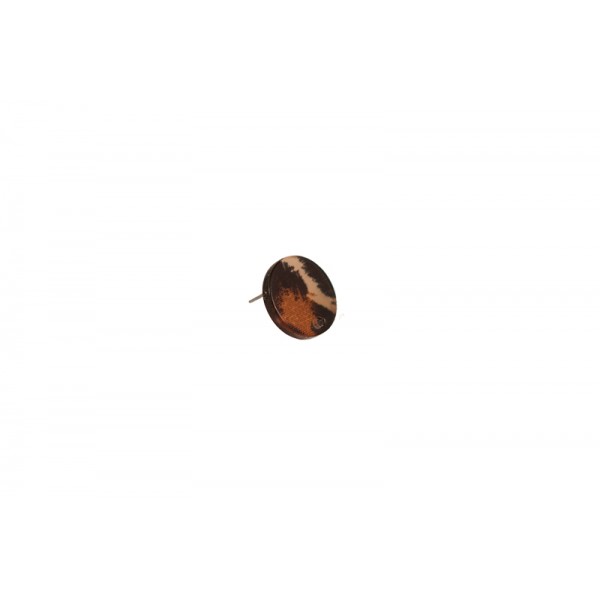 Plexi στρογγυλό pin με leopard print εφέ - 1 τρύπα