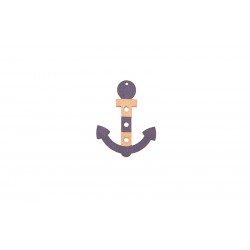 Ξύλινο στοιχείο άγκυρα με διακοσμητικές τρύπες - κρεμαστό