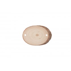 Ξύλο πεύκου οβάλ με 2 τρύπες