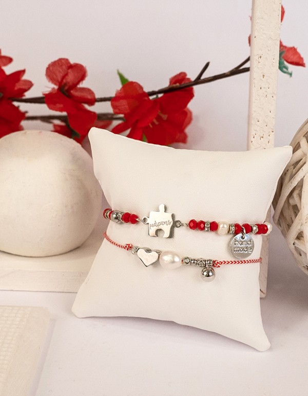 Σετ Μαρτάκια, με ατσάλινα στοιχεία και ημιπολύτιμους λίθους