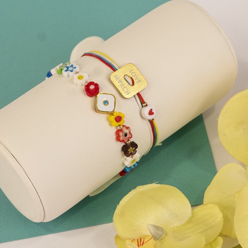 Σετ Μαρτάκια, με ατσάλινο στοιχείο και μουράνο λουλουδάκια