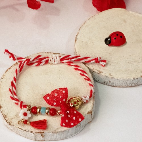 Σετ Μαρτάκια, με χαουλίτη πεταλούδα, βελούδινη καρδιά και φιόγκο οργάντζα