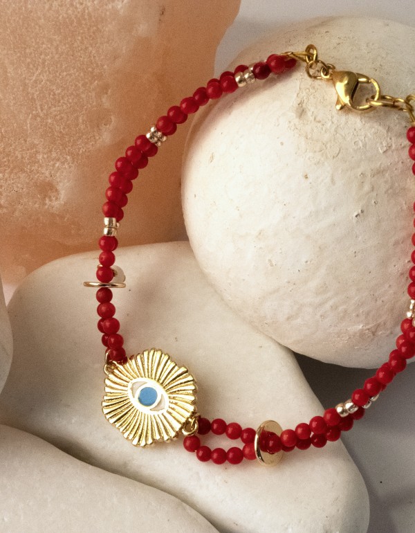 Σετ Μαρτάκια, με miyuki μάτι, ορειχάλκινο στοιχείο και ημιπολύτιμους λίθους