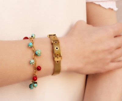 Βραχιόλι ατσάλινη αλυσίδα με νεφρίτη