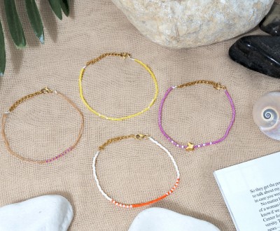 Βραχιόλια με γυάλινες κοντερίες Miyuki και ατσάλινο στοιχείο