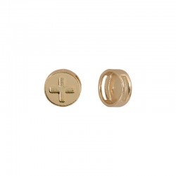 Μεταλλικό στοιχείο σταυρός περαστός για 10mm πλακέ κορδόνι