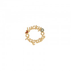 Ατσάλινο στοιχείο κρίκος με ευχή και σμάλτο