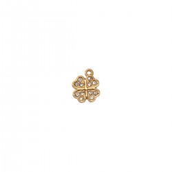 Ατσάλινο στοιχείο τετράφυλλο τριφύλλι με στρας