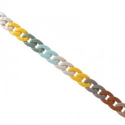 Ακρυλική αλυσίδα με ακανόνιστους κρίκους multicolor