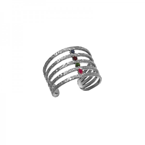 Ατσάλινο δαχτυλίδι σφυρήλατο με σμάλτο