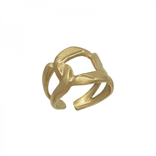 Ατσάλινο δαχτυλίδι με design αλυσίδα