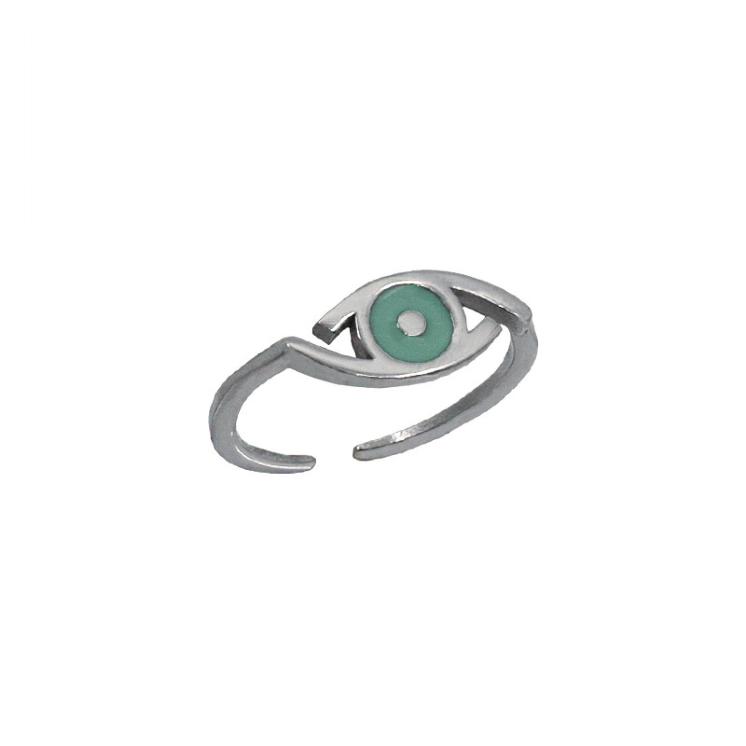 Ατσάλινο δαχτυλίδι μάτι με σμάλτο