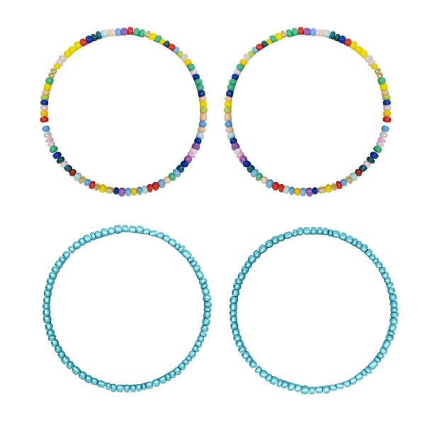 Σετ 2 τεμ χειροποίητο βραχιόλι με κοντερίες και σιλικόνη