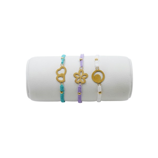 Σετ 3 χειροποίητα βραχιόλια με ατσάλινα στοιχεία