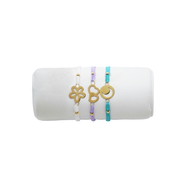 Σετ 3 χειροποίητα βραχιόλια με ατσάλινα στοιχεία