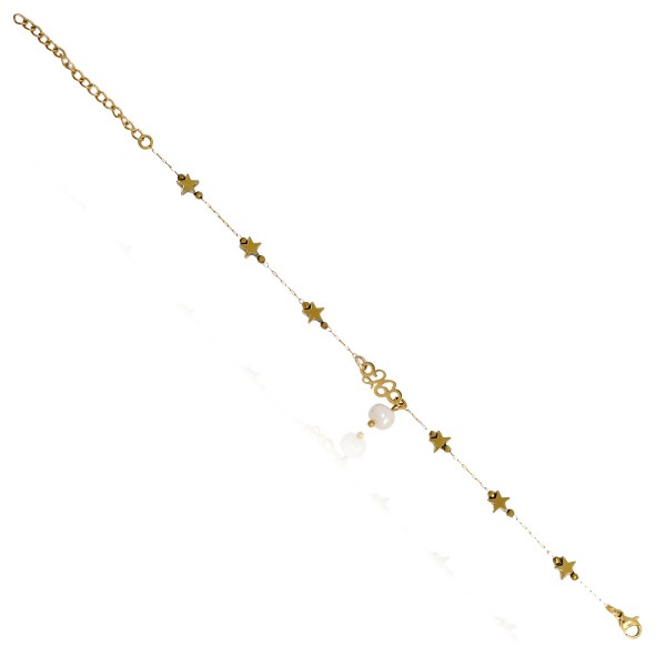 Χειροποίητο βραχιόλι με ροζάριο με αστέρια και ατσάλινο '26'