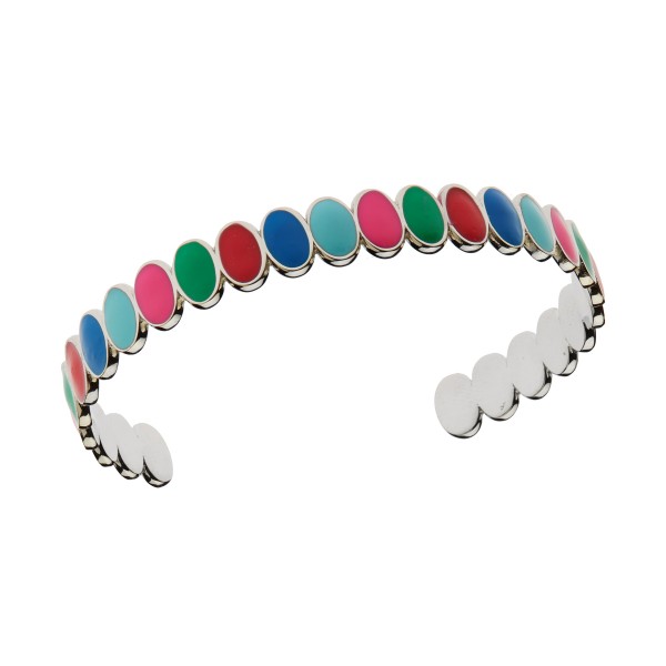 Ατσάλινο βραχιόλι χειροπέδα με σμάλτο