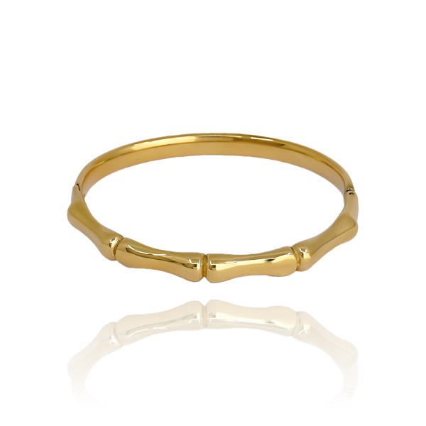 Ατσάλινο βραχιόλι χειροπέδα bamboo