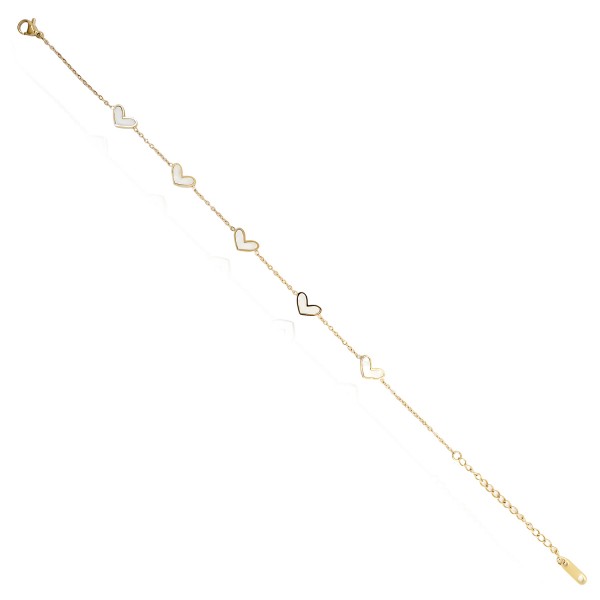 Ατσάλινο βραχιόλι με καρδιές