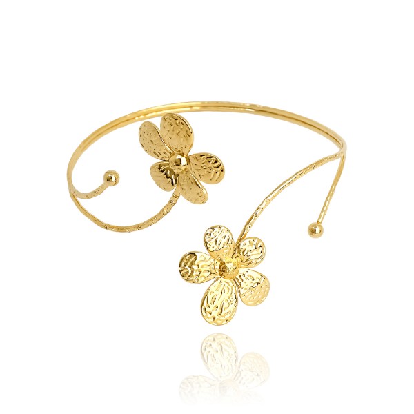 Ατσάλινο βραχιόλι μπράτσου με λουλούδι