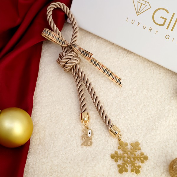 Γούρι με ρεγιόν, κορδέλες και ατσάλινα  στοιχεία