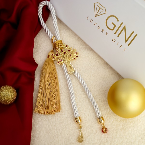 Γούρι με ρεγιόν, κορδέλες και μεταλλικά στοιχεία