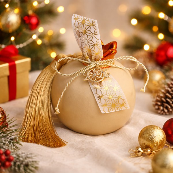 Γούρι με κεραμικό ρόδι και κορδέλες