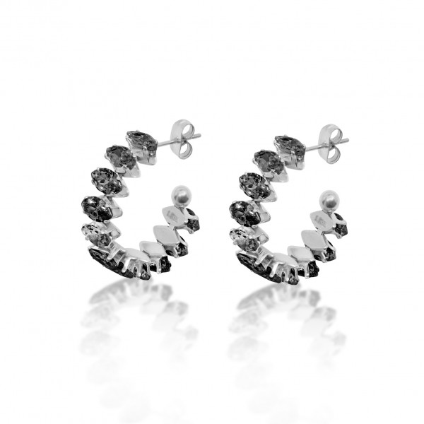 Ατσάλινα σκουλαρίκια με στρας