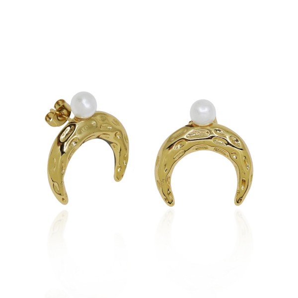 Ατσάλινα σκουλαρίκια με πέρλα