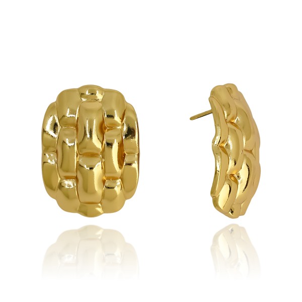 Ατσάλινα σκουλαρίκια με σφυρήλατο παραλληλόγραμμο