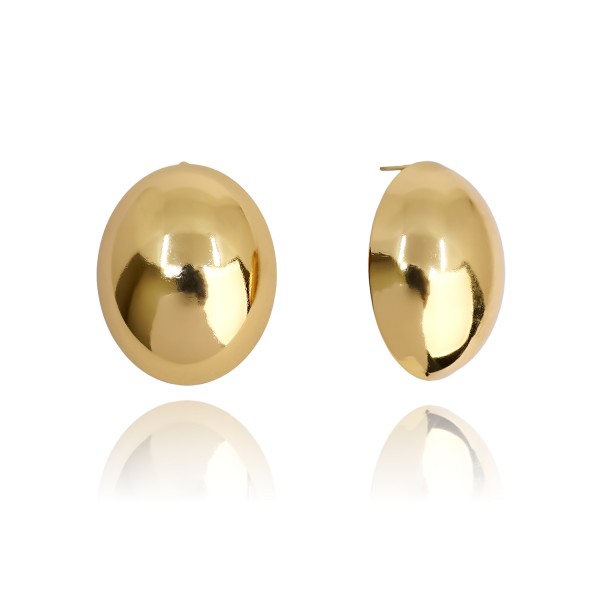 Ατσάλινα σκουλαρίκια bold οβάλ