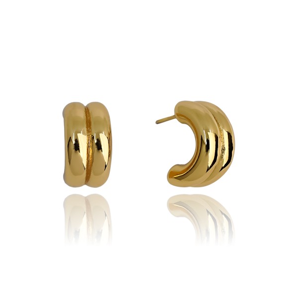 Ατσάλινα σκουλαρίκια διπλός κρίκος