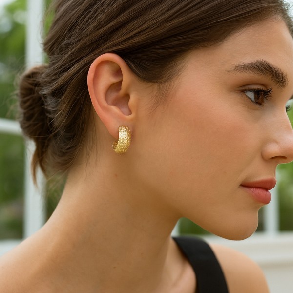 Ατσάλινα σκουλαρίκια σαγρέ κρίκος