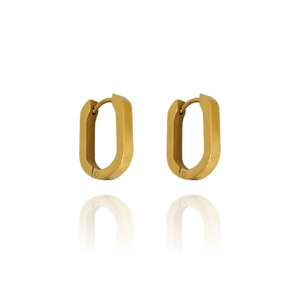 Ατσάλινα σκουλαρίκια οβάλ κρίκος