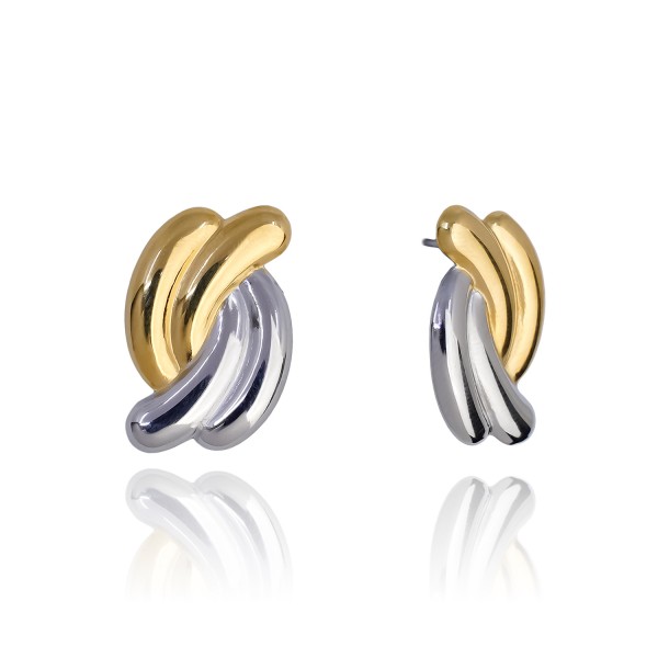 Ατσάλινα σκουλαρίκια δίχρωμα