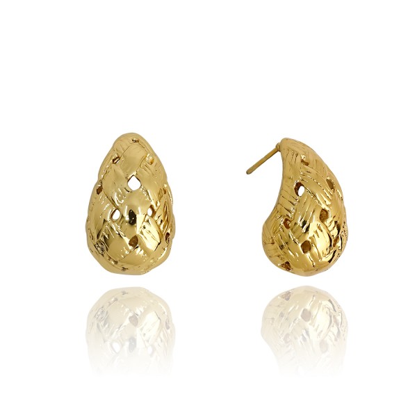 Ατσάλινα σκουλαρίκια πλεκτό δάκρυ