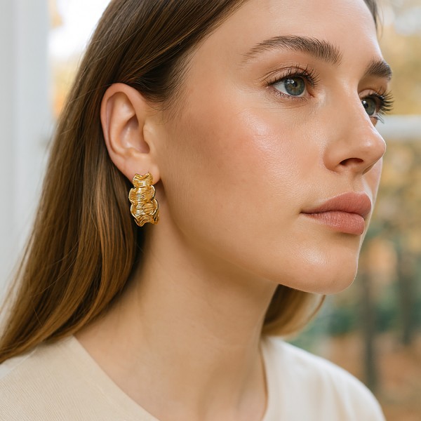 Ατσάλινα σκουλαρίκια με στριφτό κρίκο