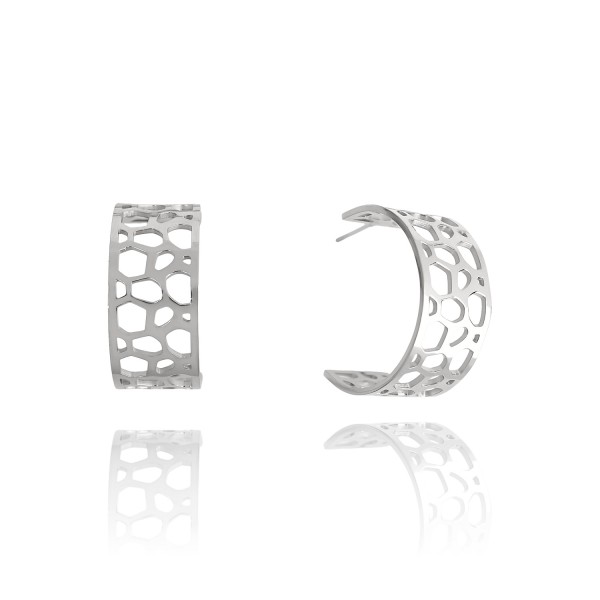 Ατσάλινα σκουλαρίκια semi hoop