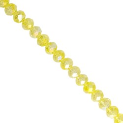 Κρυστάλλινη χάντρα ροδέλα, ταγιέ, σε μέγεθος 10mm και χρώμα διάφανο κίτρινο