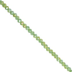 Κρυστάλλινη χάντρα ροδέλα, ταγιέ, σε μέγεθος 6mm και χρώμα διάφανο λαχανί