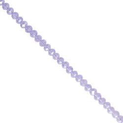 Κρυστάλλινη χάντρα ροδέλα, ταγιέ, σε μέγεθος 6mm και χρώμα διάφανο λιλά