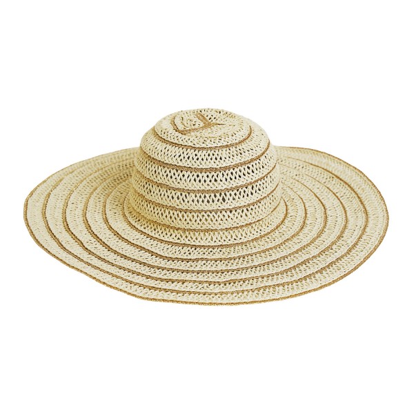 Ψάθινο καπέλο με μεγάλο γείσο και αραιή πλέξη