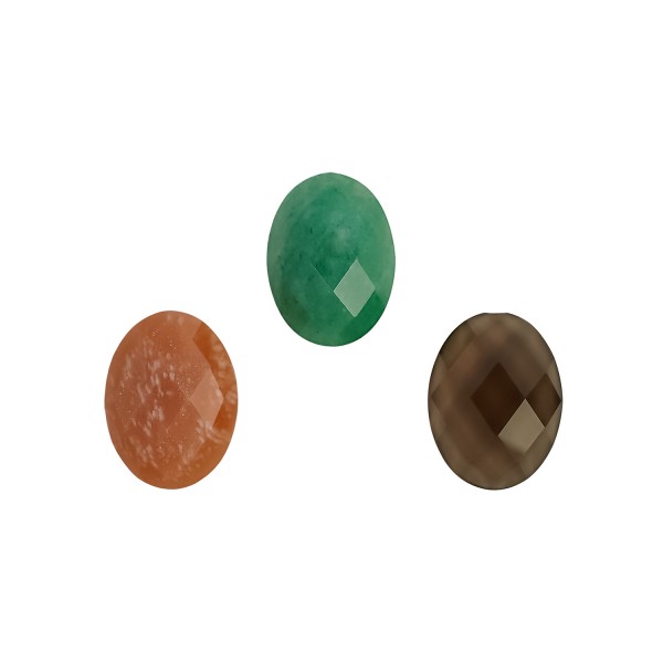 Οβάλ μοτίφ ημιπολύτιμων χωρίς τρύπα