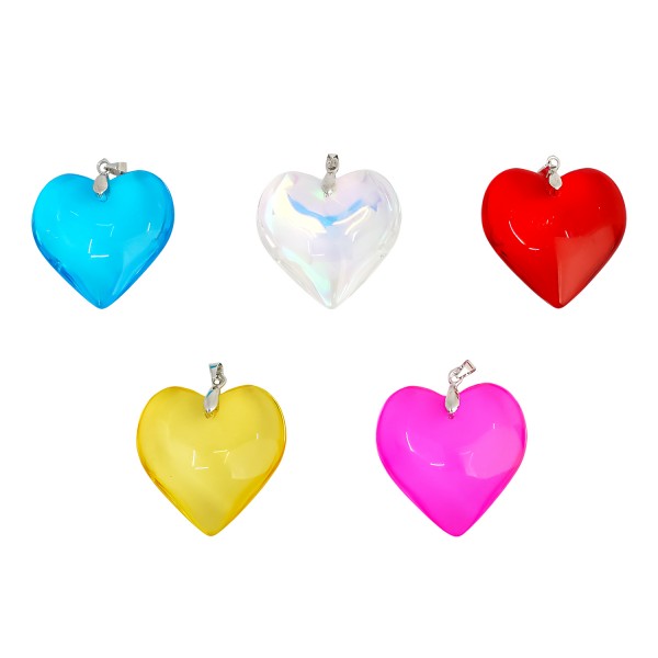 Μοτίφ γυάλινη  καρδιά  κρεμαστή