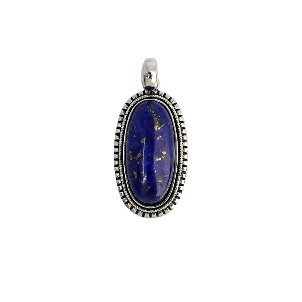 Μενταγιόν lapis οβάλ επιμεταλωμένος