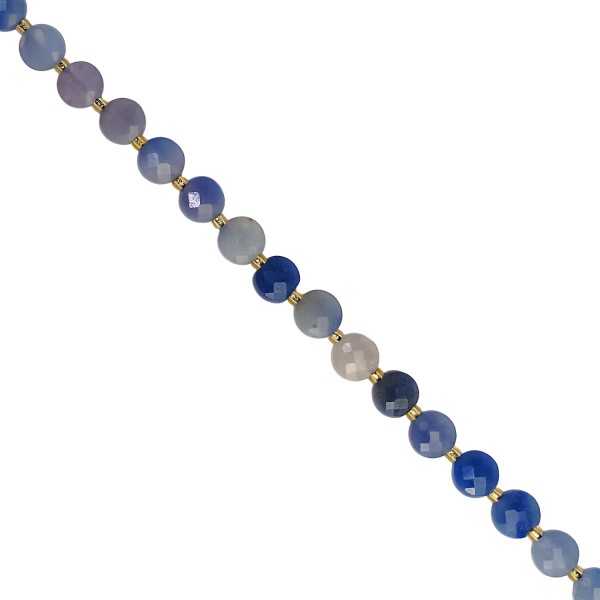 Αβεντουρίνη γαλάζια-στρογγυλό πλακέ