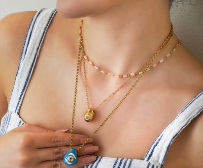 Ατσάλινες αλυσίδες συνδυασμένες με πασχαλινά ατσάλινα αυγά με ματάκι