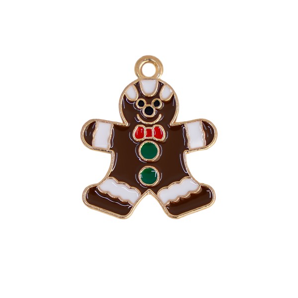Μεταλλικό στοιχείο ginger bread με σμάλτο- κρεμαστό